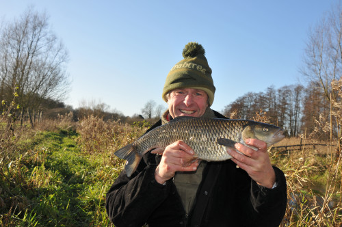 John Bailey in his Crabtree Bobble with an obliging chub